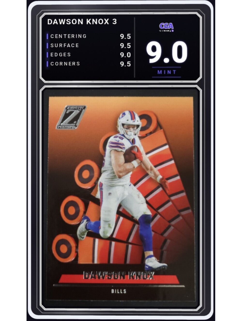 2022 Panini Zenith #3 Dawson Knox Buffalo Bills NFL Card - CGA 9.0 Digital Grade